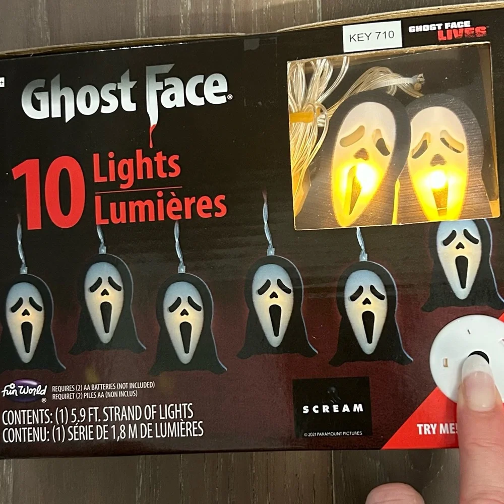 Fun world Ghost face string lights. NWT